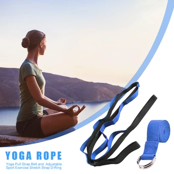 

Practical Yoga Two-piece Rope Non-elastic 10 Loops Yoga Stretch Strap and D-ring Buckle Stretch Band for Pilates 183x3.8cm
