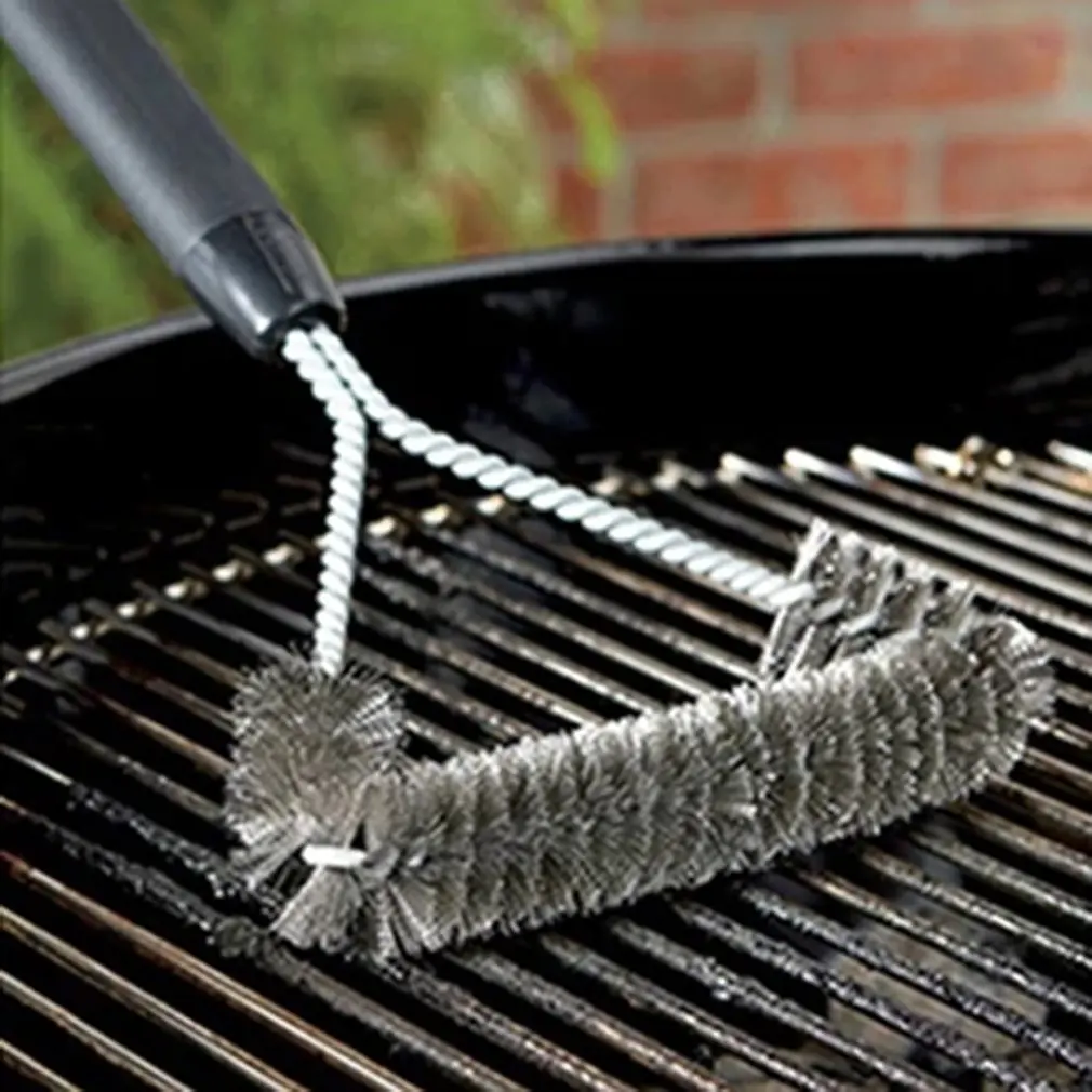 Triangle Wire Barbecue Cleaning Brush Portable Anti Rust Durable Handheld Stainless Steel Wire BBQ Grill Brush For Home Kitchen, barbecue cleaning tools, grill brush, cleaning brushes