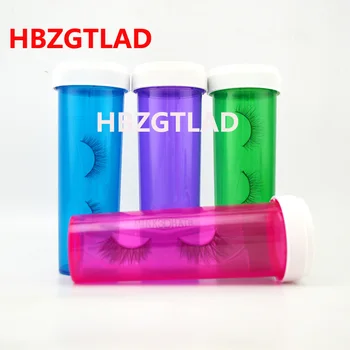 

HBZGTLAD 10/20/30pcs wholesale custom logo color long tube paired false eyelash box plastic false eyelash empty box