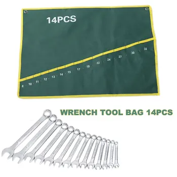 

Toolbox 14 Grid Green Wrench Handbag Hardware Shoulder Bag Pockets Canvas Wrench Tool Bag Oxford Cloth Waterproof Hydropower