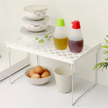 

Kitchen Storage Rack Plastic Stackable Shelf Organizer For Kitchen Flavoring Kitchen Organizer Rack Cookware Jar Home Storage