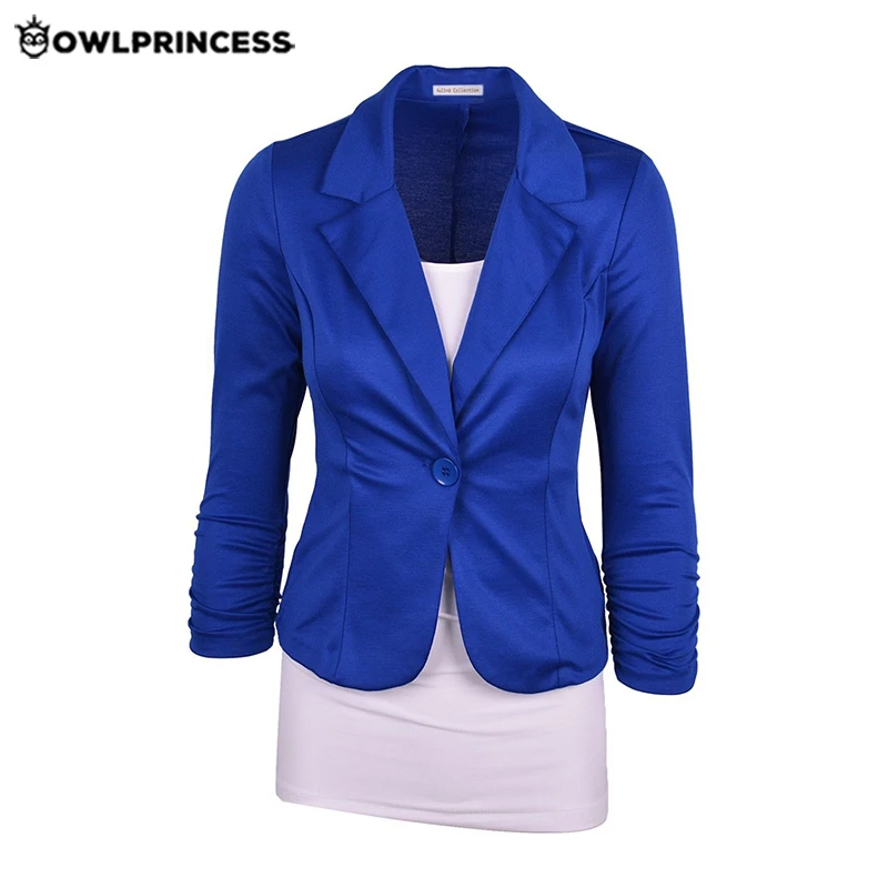 Cena Madam odzież OLWPIRNCESS Slim blezer, kurtka praca kobiet damski garnitur oficjalny czarny jednoprzyciskowy biznesowa marynarka elegancka