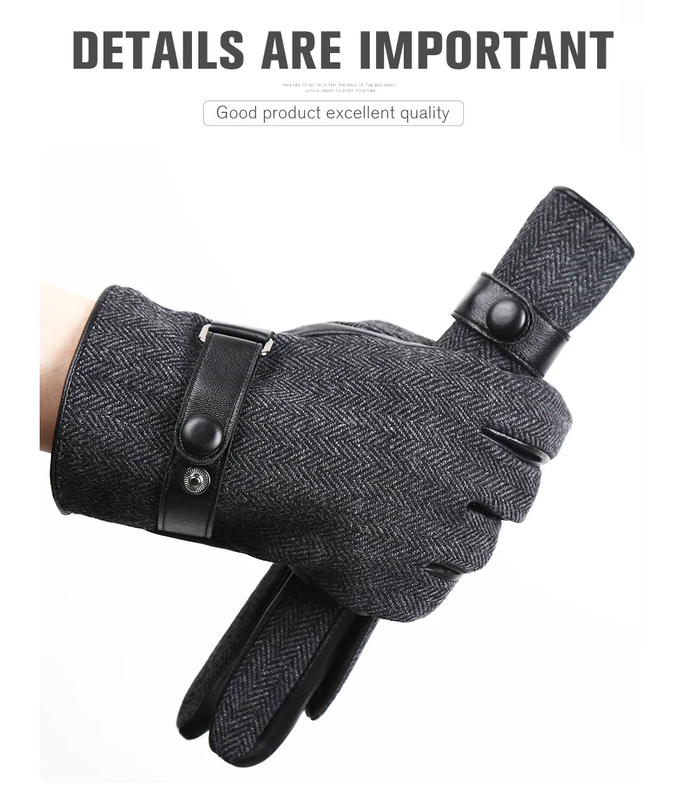 Fashion new accessories gloves men winter warm plus velvet short thin touch screen driving leather gloves men new high-end-2010