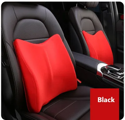 Подушка для сиденья автомобиля из пены с эффектом памяти, для роста, аксессуары для интерьера, полиэстер, автокресла, поясничные поддерживающие подушки, универсальный размер - Название цвета: Red   Lumbar