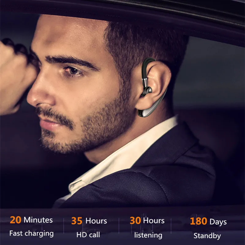 Bluetooth Headset Bluetooth 5 0 Earpiece Handsfree Headphones Mini Wireless Earphone Earbud Earpiece For iPhone xiaomi Samsung