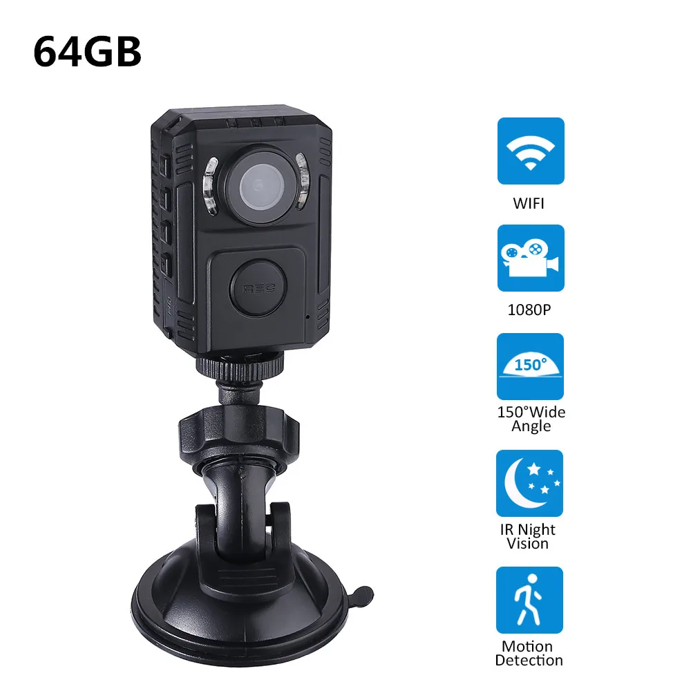 Нательная камера HD1080P ИК ночное видение Автомобильный видеорегистратор
