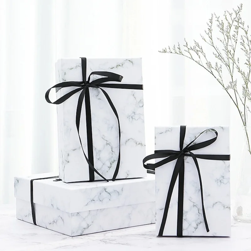 

Customer Gift Box pink Gift Packaging Box With Ribbon White Gift Packing Boxes