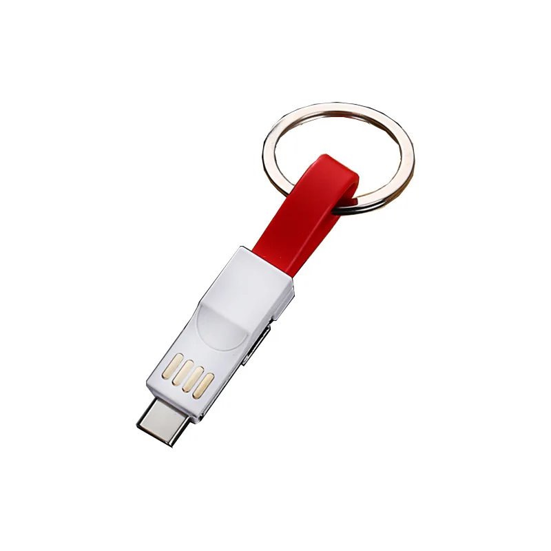 3 в 1 USB кабель Портативный Micro usb type C шнур для samsung для huawei 3A мини брелок USB зарядное устройство Шнур телефон кабели для зарядки