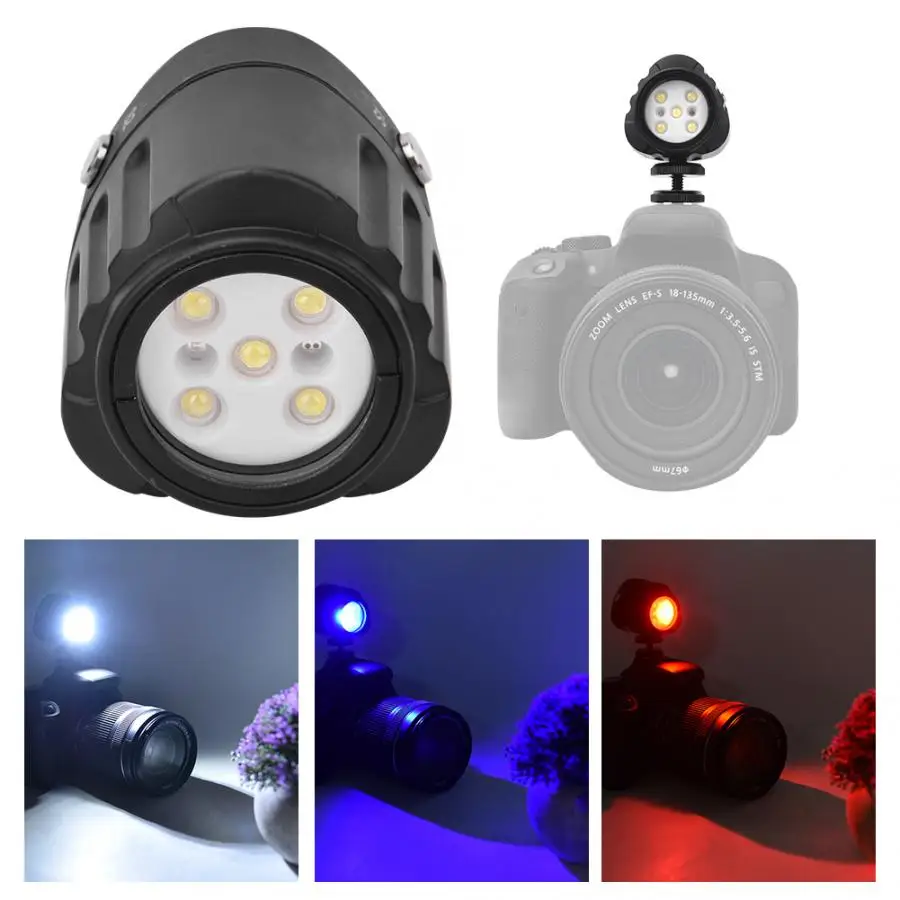 SL-18 40m/130ft LED Diving Fill Light with Batery 7500K 1000lm IPX8 Waterproof Grade Fill Light