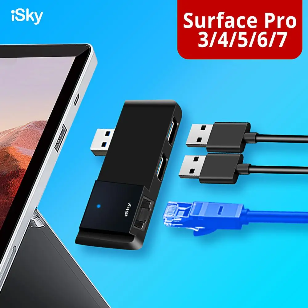 ISky Зарядка Док-станция для microsoft поверхности Pro3 Pro4 Pro5 Pro6 док-станция для хаб-конвертер Внешний USB расширяет LAN Ethernet Порты и разъёмы