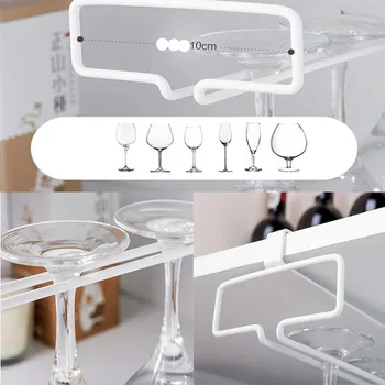 

Wine Glass Rack Metal Hanging Wine Cup Holder Bar Goblet Stemware Storage Racks Iron Decor Shelf Kitchen Bar Restaurant Supplies