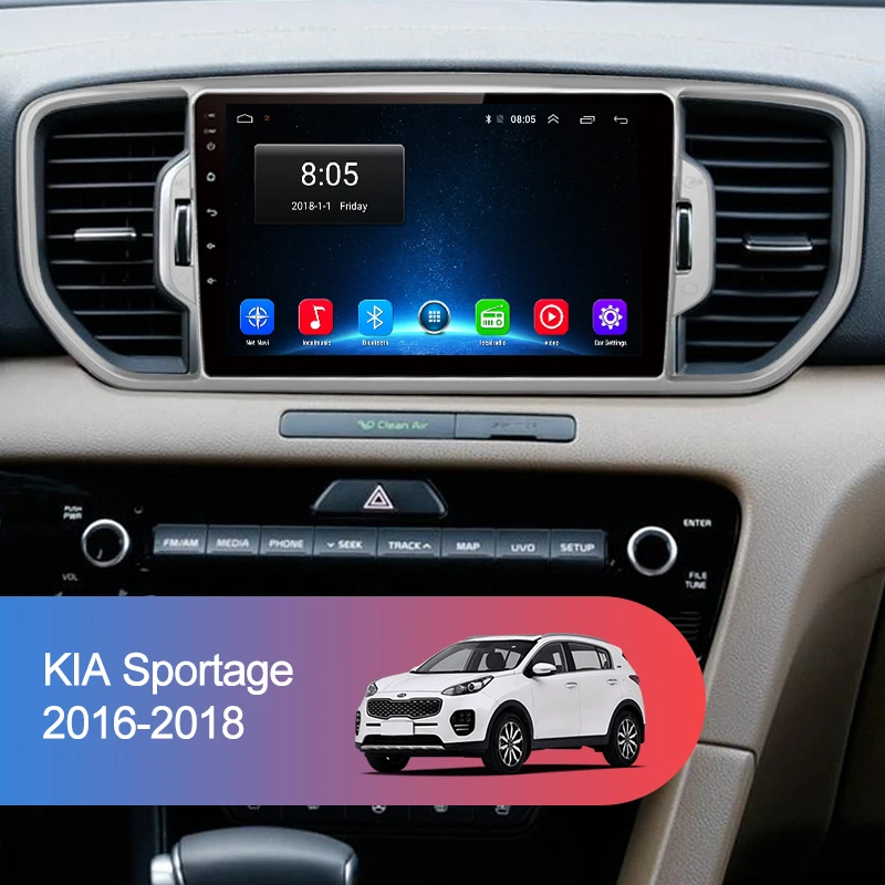 Discount AWESAFE for KIA Sportage 4 2016 2017 2018 2019 KX5 Car Radio Multimedia video player GPS No 2din 2 din Android 8.1 2G+32G 1