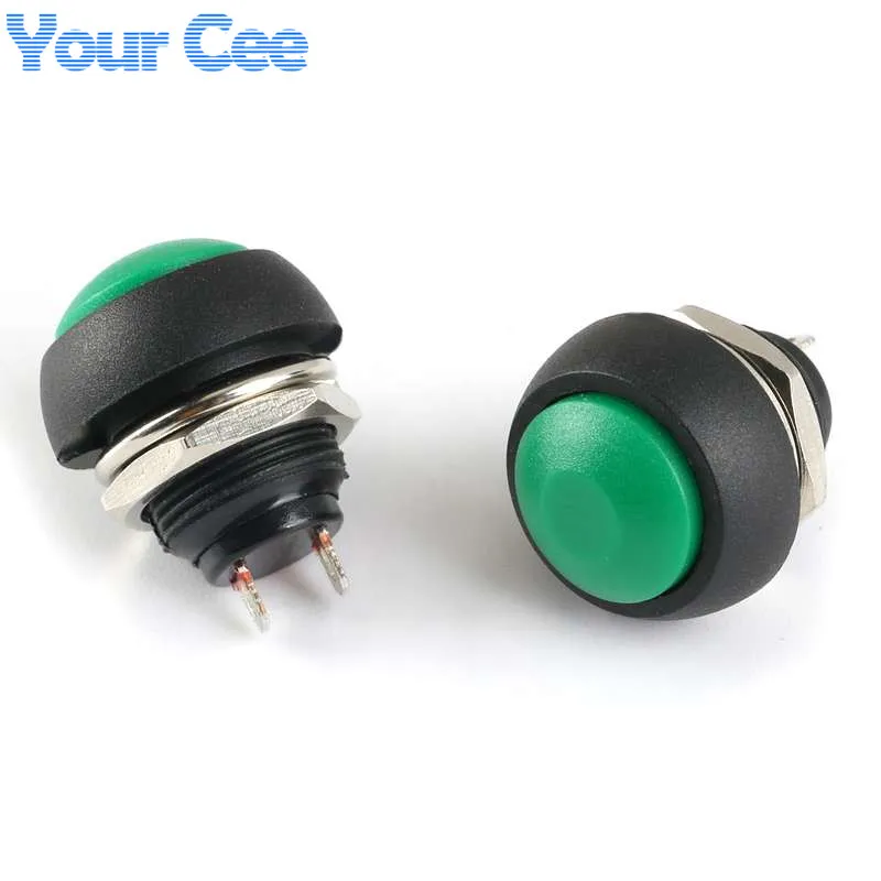 RedGreenWhiteBlackBlueYellowOrange ON-OFF 12mm Waterproof Momentary Push button Mini Switch Reset Non-locking PBS-33B (4)