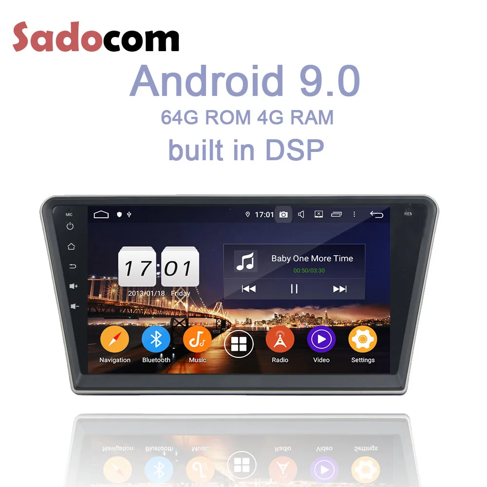 DSP 10," Android 9,0 4 Гб ОЗУ 64 ГБ Автомобильный мультимедийный радио плеер gps RDS автомобильное радио Wi-Fi Bluetooth 4,2 для PEUGEOT PG 408