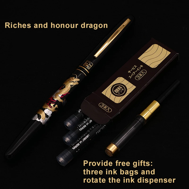 Японская кисточка для волос Turetake pure Wolf Maki-e Object language Pen-style авторучка Мягкая ручка каллиграфия - Цвет: Champagne color