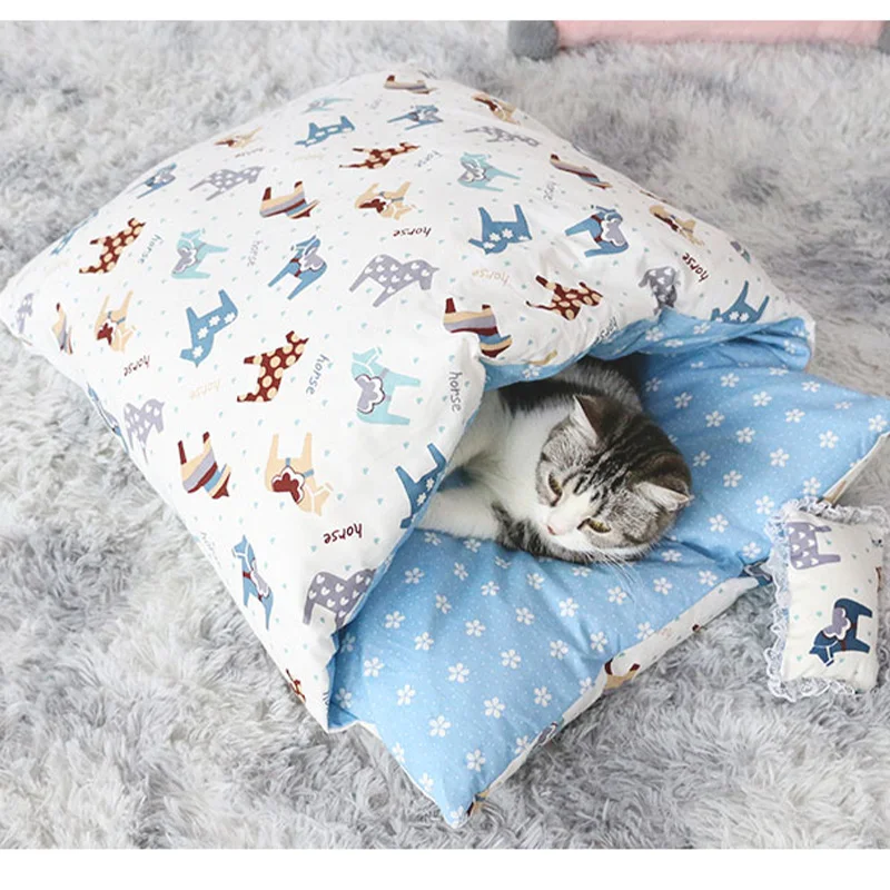 Домашнее животное Кошка Собака Кровать Дом зима Fodable круглая кровать кошка спальный коврик Конура гнездо для собак домашнее животное подушка котенок гнездо товары для домашних животных