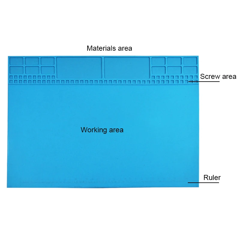 350x255mm High Temperature Resistant Insulation Mat Silicone Pad Stereo Microscope Working Stage for PCB Inspection Repairing