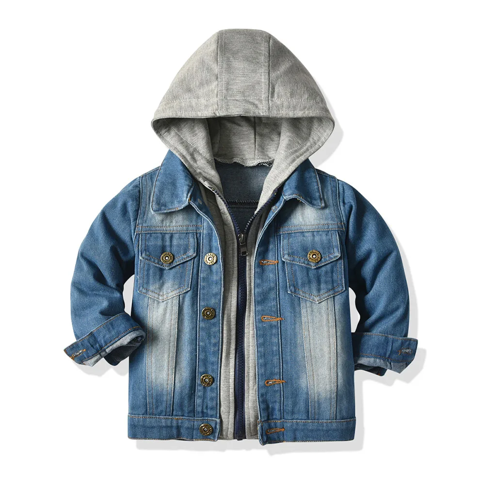 

Top and Top 2020 Autumn Winter Unisex Baby Boys Girls Outerwear Long Sleeve Denim Hooded Zipper Jacket&coat Casual Daily Outfit
