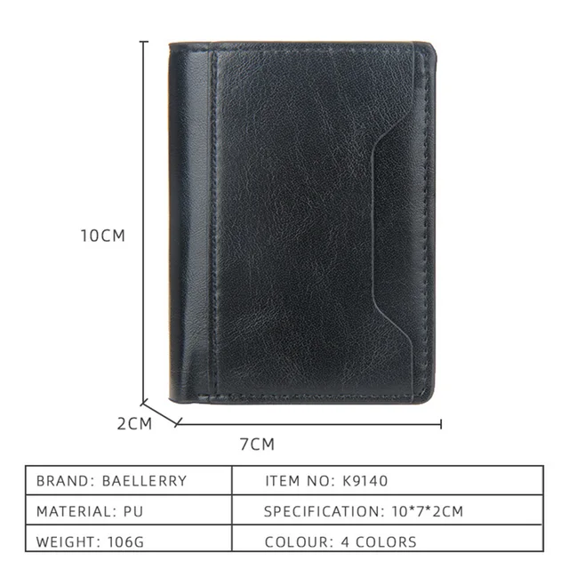 2024 Rfid Men Card Wallets Free Name Customized Small Card Wallets Mini Wallet Qaulity Small Male Purses 3