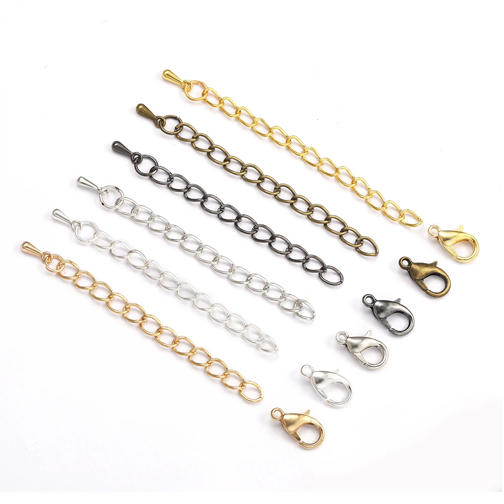5070mmToneExtendedTailChainLobsterClaspConnectorForJewelry