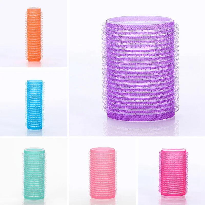 6pcs Self Grip Hair Rollers Cling Any Size Home Salon DIY Hair Styling Tools Hairdressing Hair Curlers Roller