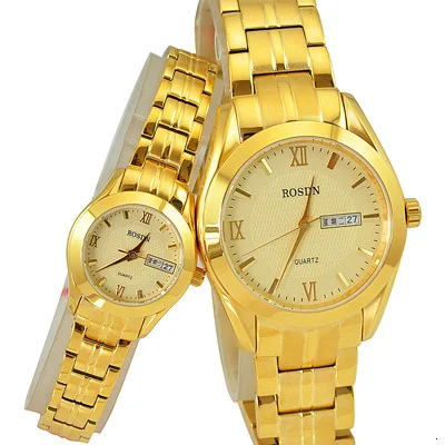 Luxury Brand ROSDN Couple's Watches Japan Quartz Movement Men Watch 8 mm Ultra-thin Sapphire Waterproof 18K Gold Watches R3088M - Цвет: Couples