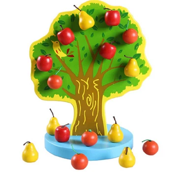 

Baby Wooden Beads Toy Set DIY Fruit Tree Magnetic Beading Toy Kids Stringing Threading Beads Game Montessori Toy Early Education
