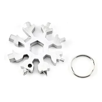 

18-in-1 Multi-function Bicycle Repair Tools Outdoor Portable Snowflake Shape Screwdriver Octagon Wrench Available Key Chain