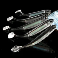 5Pcs/lot Fishing Soft Bait 7CM 7.5CM 1.7G 2.3G 2.7G T Tail fish Fishing Lures Rainbow Color Sequin Swing Fishing Spinner Bait 6