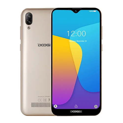 Gold Color Doogee X90 смартфон экран капли 19:9 6," HD большой экран разблокировка лица Android 8,1 3400 мАч Батарея 16 Гб WCDMA сотовый телефон - Цвет: Gold Color