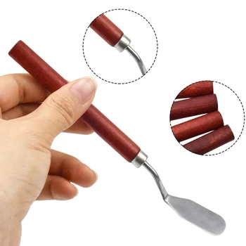 

Stainless Steel Wood Palette Spatula Painting Tools Oil Painting Mixing Scraper Painting Knife Set Paint Oil Painting Accessory