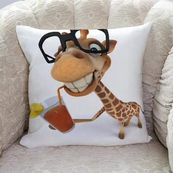

Giraffe Animal Africa California Art Pillow Covers Cases Cushion Pillowcase Square Print
