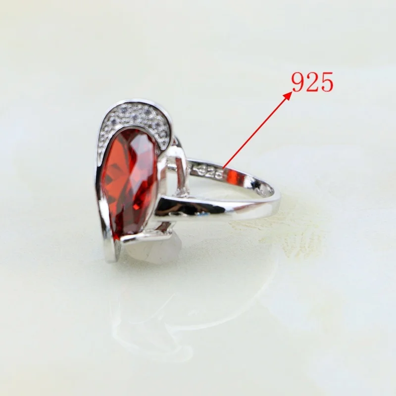 Кольцо женское из серебра 925 пробы с фианитом 11 цветов|cubic zirconia ring|rings for womenring |