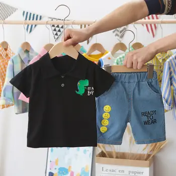 

Fashion Casual Newborn Baby Boys Toddler Clothes dinosaur Short Sleeve Top t-shirt Shorts 2Pcs/sets Cotton Kids Outfits Clothing