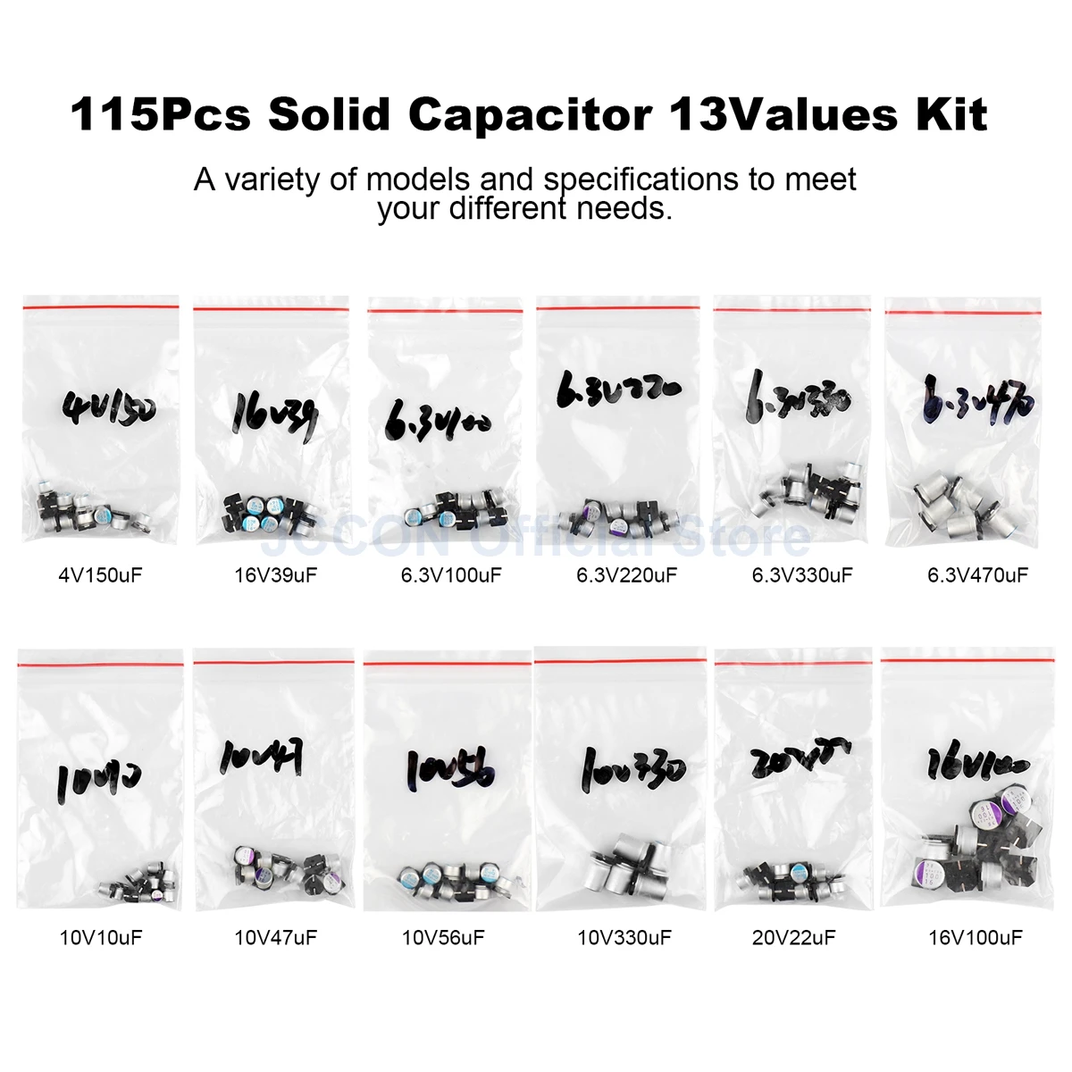 115 Teile/los Feste Kondensator 12 Werte Motherboard Assorted Box Kit 4V/6,3 V/10V/16V/20V 470UF 560UF 1000UF Lagerung Proben Set – Detail 8
