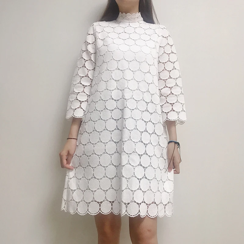 WHITNEY WANG осеннее модное уличная элегантное кружевное платье женское офисное женское платье