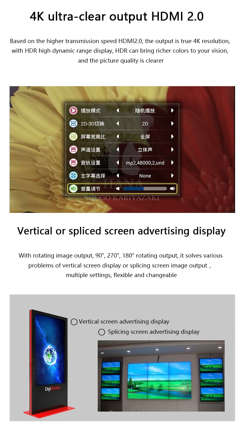 4k @ 60hz hd completo leitor de