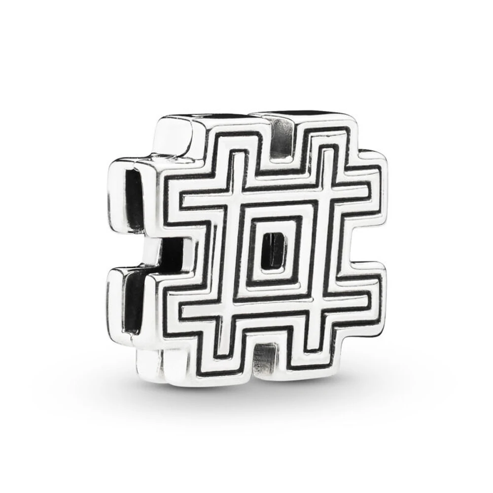 

PANDULASO 2019 Autumn Reflexions Pattern Hashtag Charm Beads Fit Pandora Reflexions Bracelet Original Silver 925 Women Jewelry