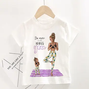 

Fashion Mom T-shirt Girl Warm Family Printing Child Clothes Cute Harajuku Boys Tshirt White Round Neck Kids Tops Casual Kawaii