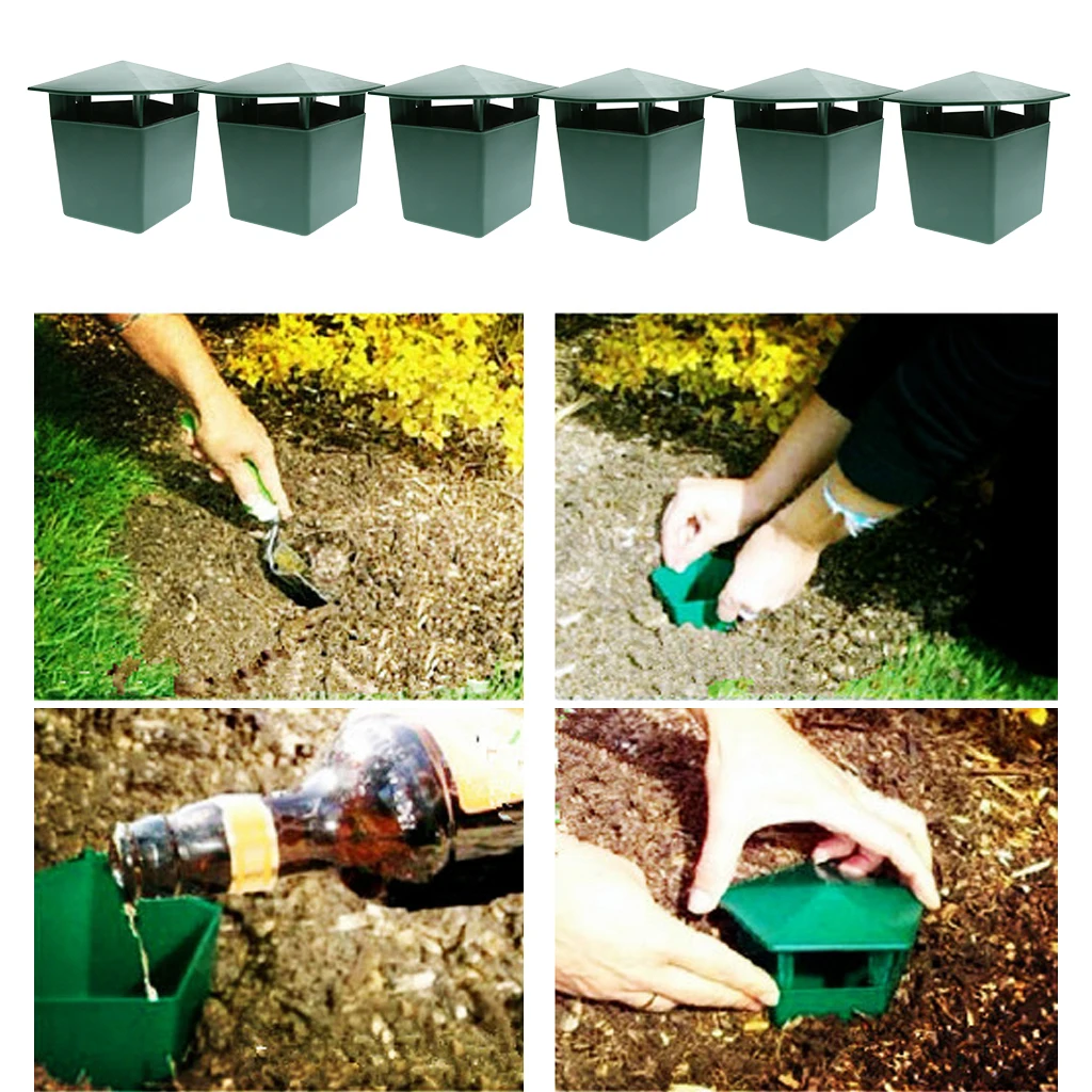 6x Plastic Snail Cage Slug Catcher Trap Tools Animal Pest Trapper Control