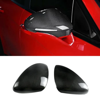 

2Pcs Car Carbon Fiber Side Rear View Mirror Cover Trim For-Porsche Panamera 2017-2020