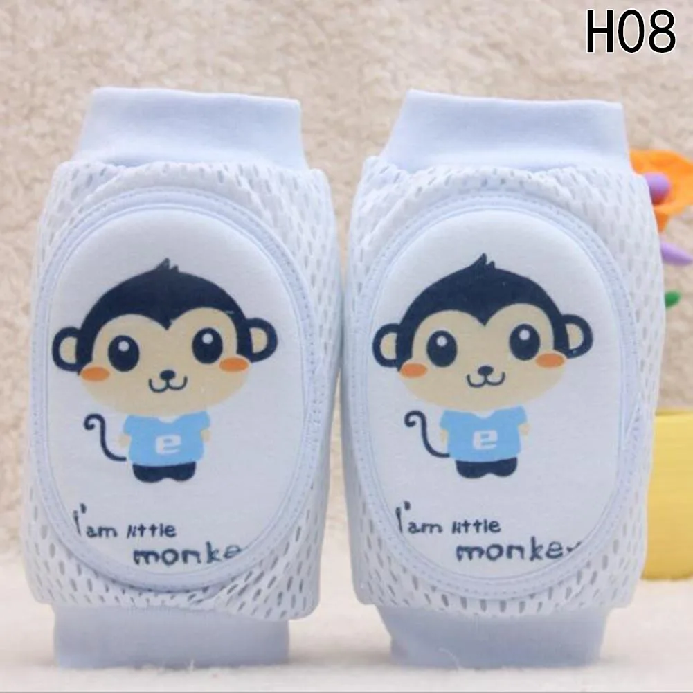 H08 1 Pari новые хлопковые безопасные детские наколенники гетры для малышей Дышащие Детские сетчатая губка мультфильм наколенники - Цвет: H08