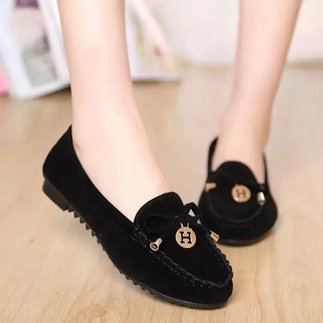 

2015 Korean-style Breathable Bow Moccosins Driving WOMEN'S Shoes Flat Nurse Shoes Comfortable Soft Bottom Work