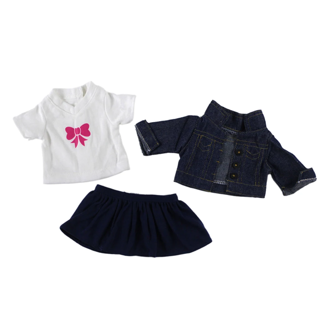 Clothes for 18 Inch American Doll  My Life Dolls Dress Skirt Tops Doll Clothes Dress Up Suit Waistcoat