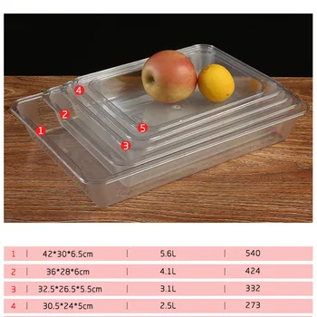 

Transparent Acrylic Trays Rectangular Tray Serving Fruit Vegetable Food Tray Anti-skid Recycled BV789