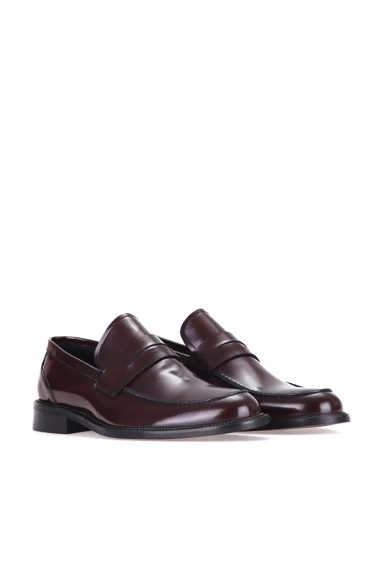 Derimod Genuine Leather Burgundy Men 'S Loafer Shoes