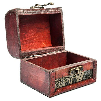 

Wooden Antique Design Embossed Flower Jewelry Gift Necklace Case Box