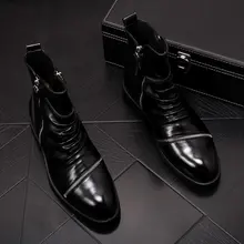 ERRFC, Новое поступление, Осень-зима, мужские черные ботильоны, Роскошные, с острым носком, на молнии, очаровательные, плиссированные, мужские, короткие, модные ботинки, размеры 38-44