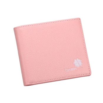 

Fashion Women Genuine Leather Wallet Thin Slim Short Bifold Clutch Bag Multi-card Position ID Card Holder Male Coin Purse