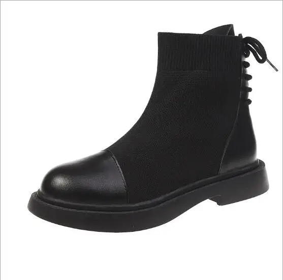 

New Korean version of Martin boots children 2019 autumn new British wind knight boots net red women's thick socks